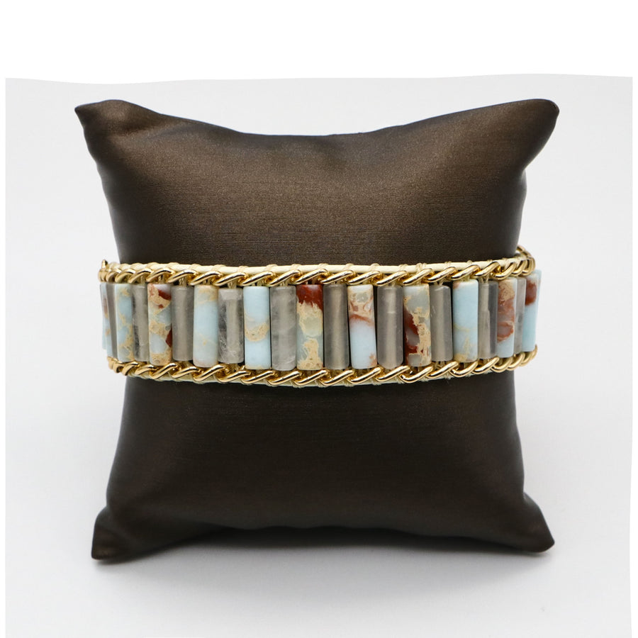 Bohemian Style Imperial Jasper Hand-woven Bracelet