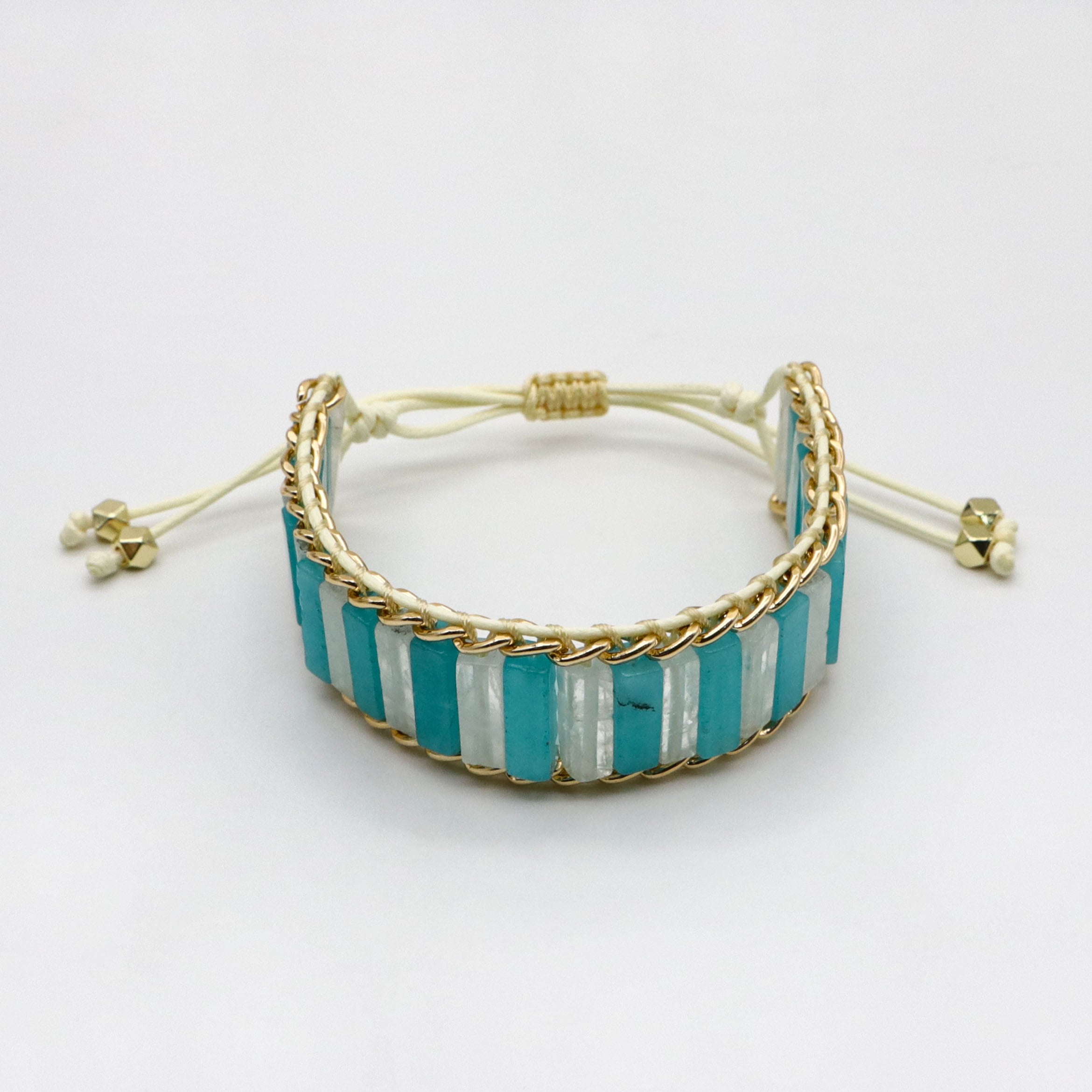 Bohemian Style Jade Hematite Hand-woven Bracelet