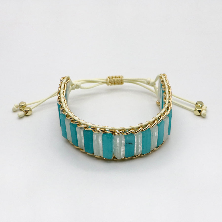 Bohemian Style Jade Hematite Hand-woven Bracelet