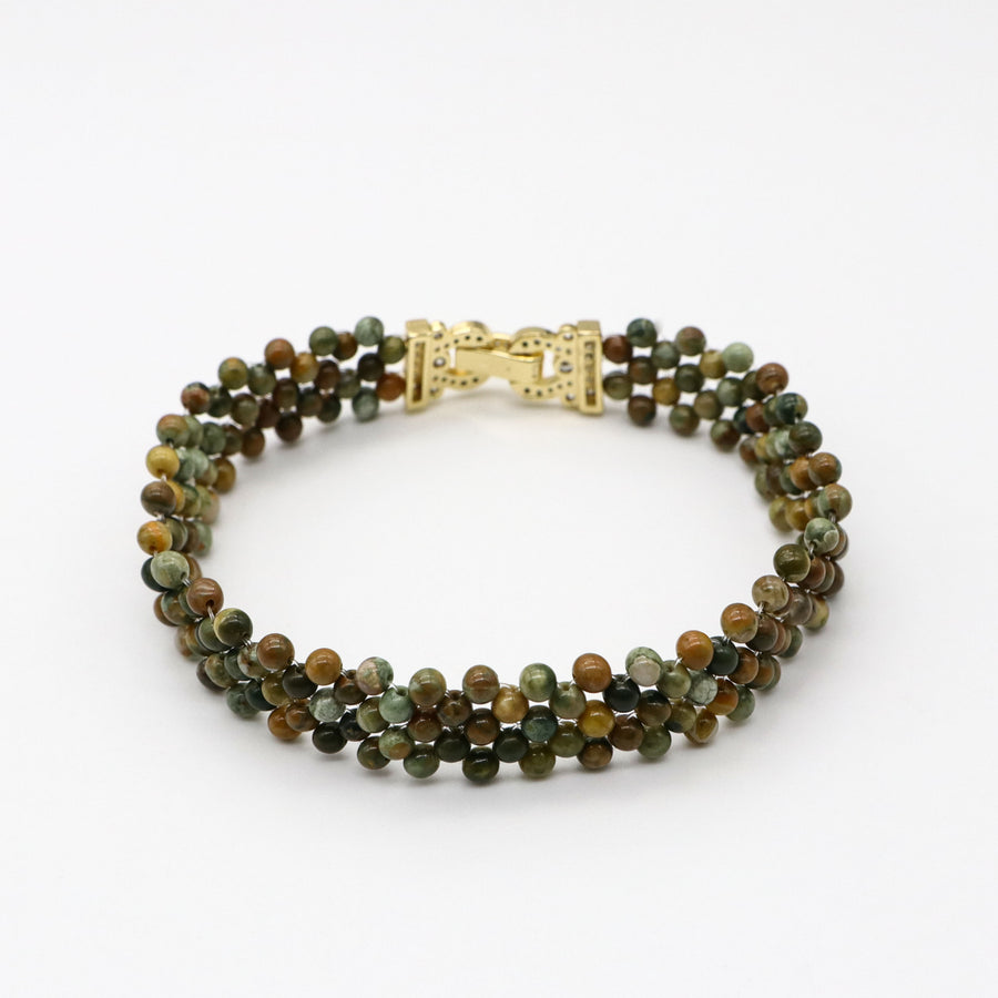 Bohemian Style Natural Stone Hand-woven Wristband