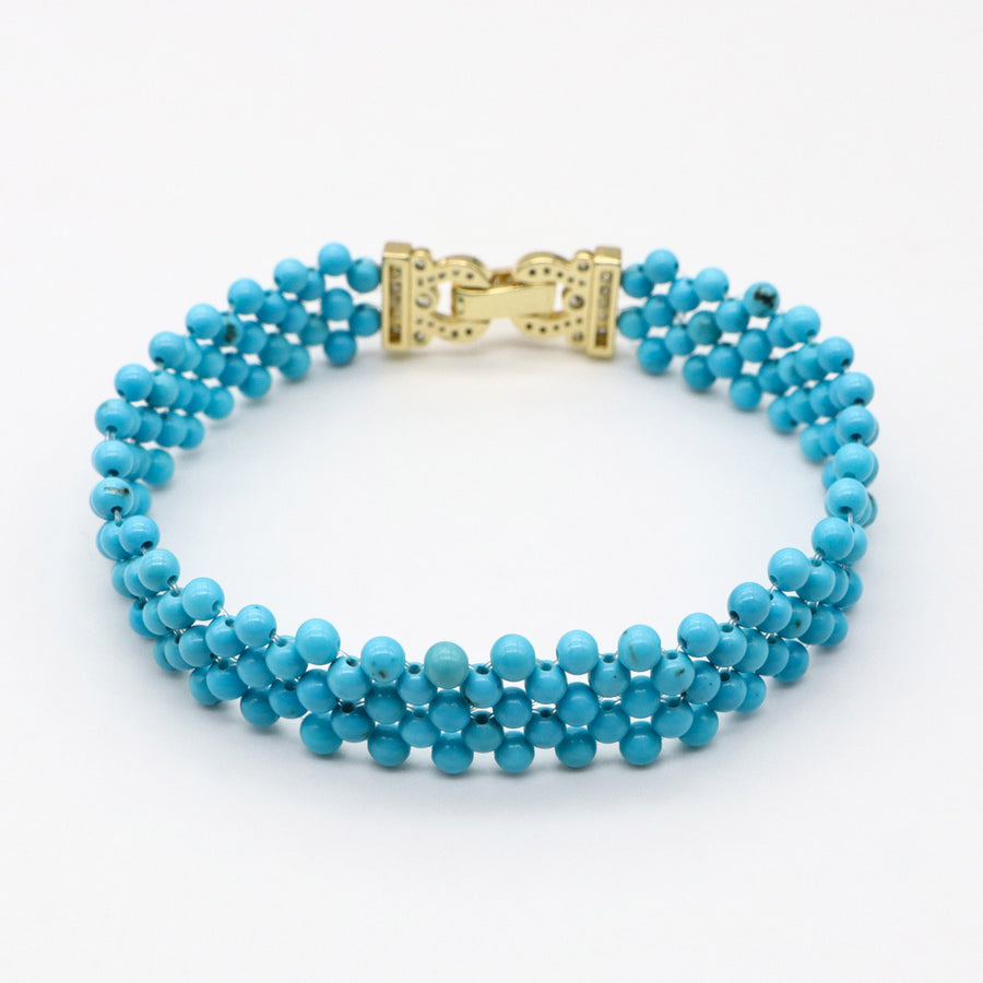 Bohemian Style Natural Stone Hand-woven Wristband