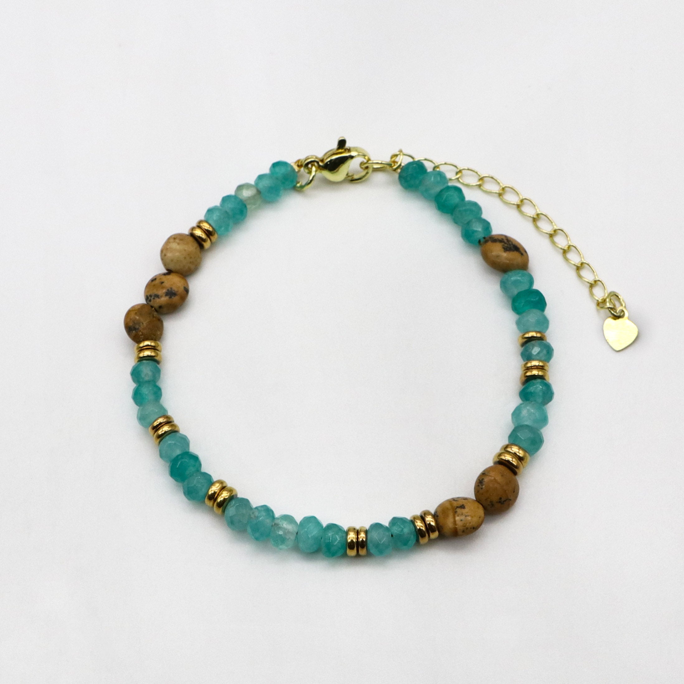 Classic Turquoise and Multicolor Natural Stone Beaded Bracelet [B188]