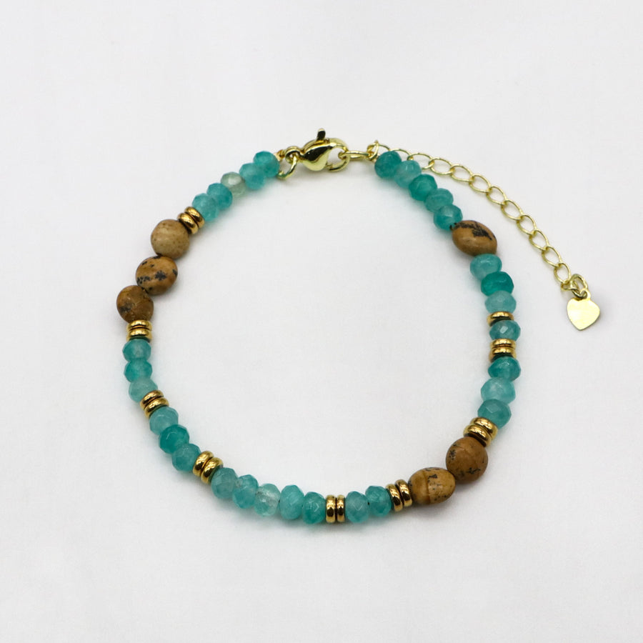 Classic Turquoise and Multicolor Natural Stone Beaded Bracelet [B188]