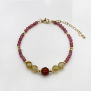 Luxurious Style Rose Quartz Woven Bracelet Set