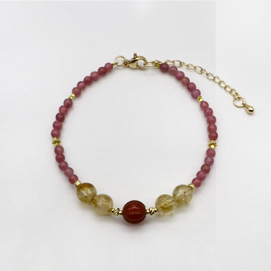 Luxurious Style Rose Quartz Woven Bracelet Set