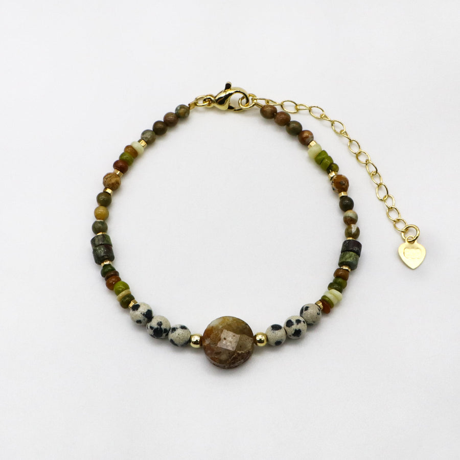 Old-growth Forest Style Mix Stone Bracelet Set