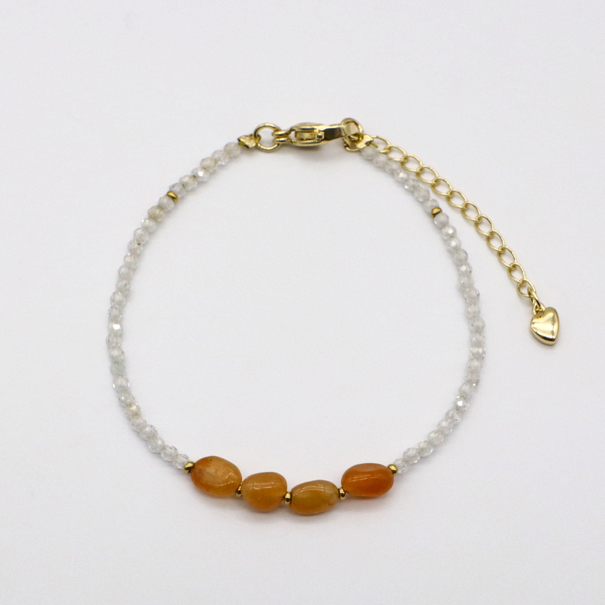 Sunburst Charm Natural Stone Bead Bracelet Set