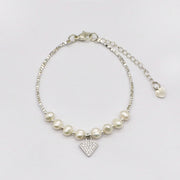 Minimalist Pearl and Smoky Quartz Stack Bracelet Set [B120]