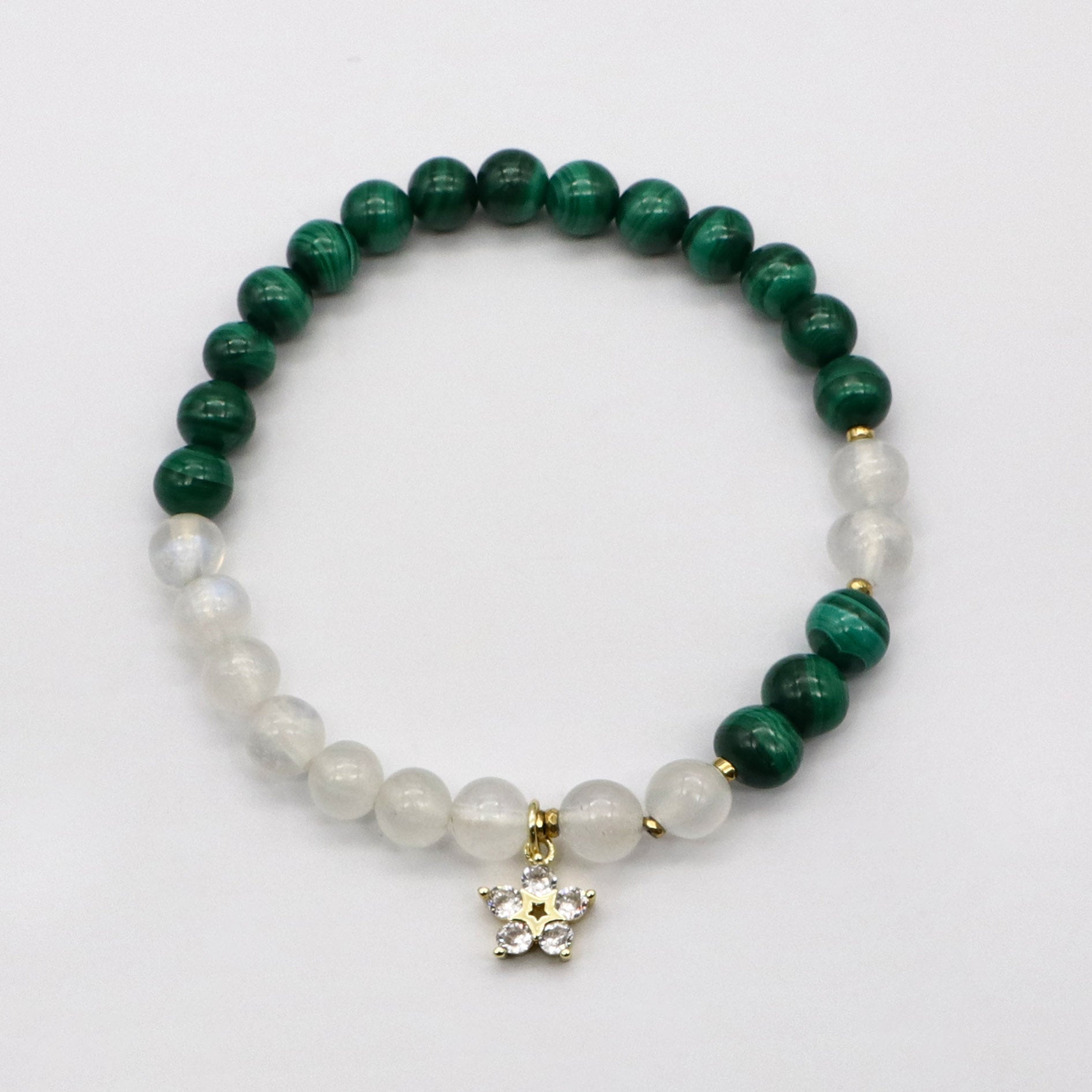 Simple Style Moonstone Malachite Bracelet Set
