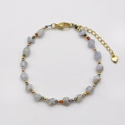 Ethereal Light Purple Amethyst and Blue Lace Agate Beads Hande Made Bracelet Set [B122]