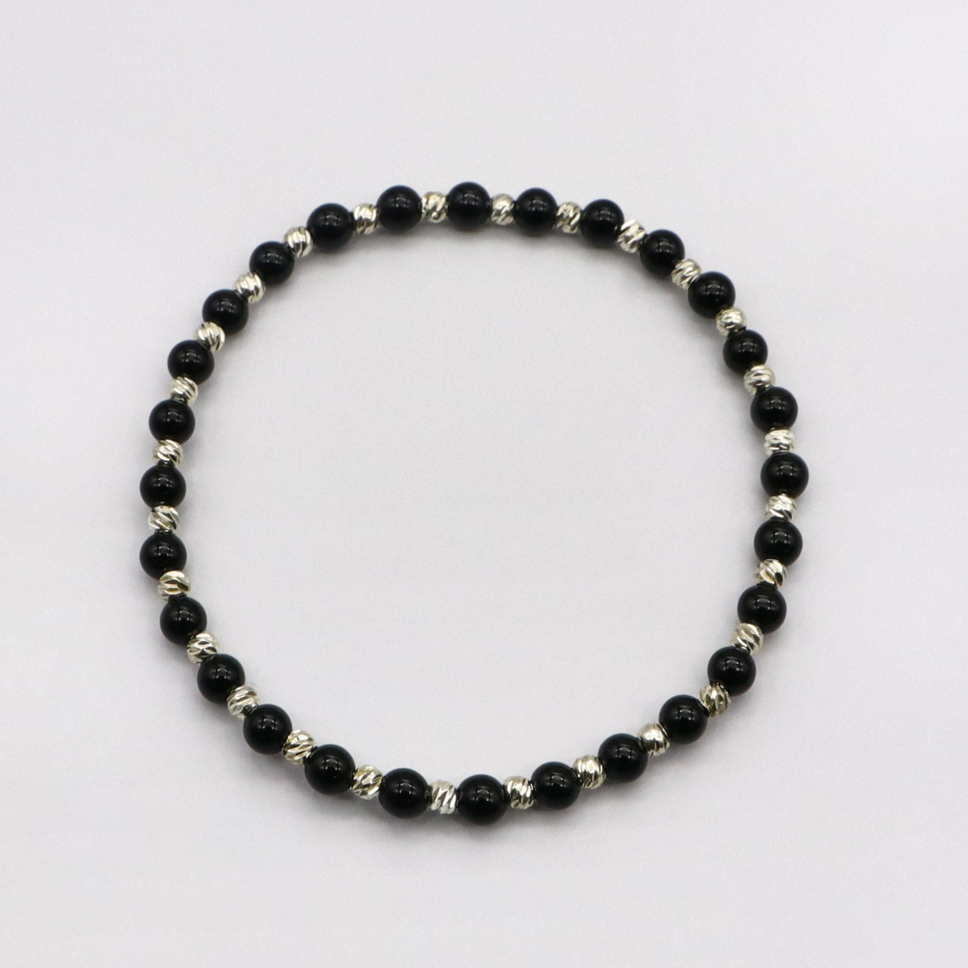 Classic Style Tiger-eye Yellow Citrine With Obsidian Bracelet