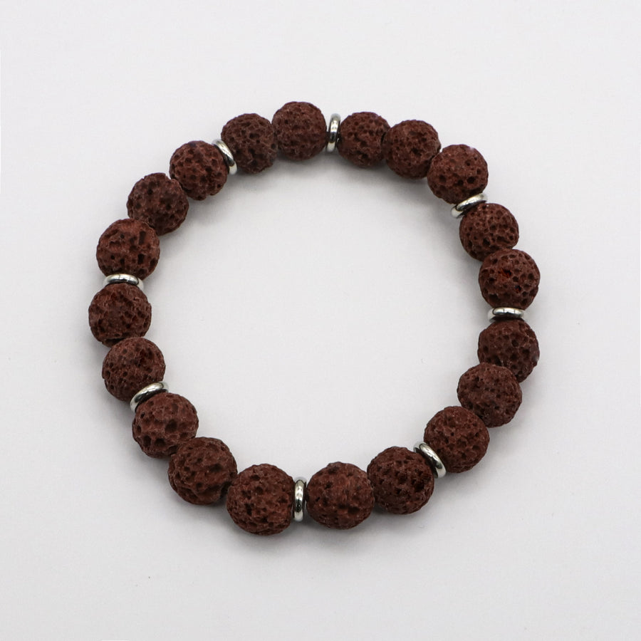 Simple Style Lava Stone Bracelet Set