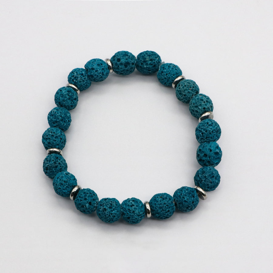 Simple Style Lava Stone Bracelet Set