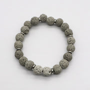 Simple Style Lava Stone Bracelet Set