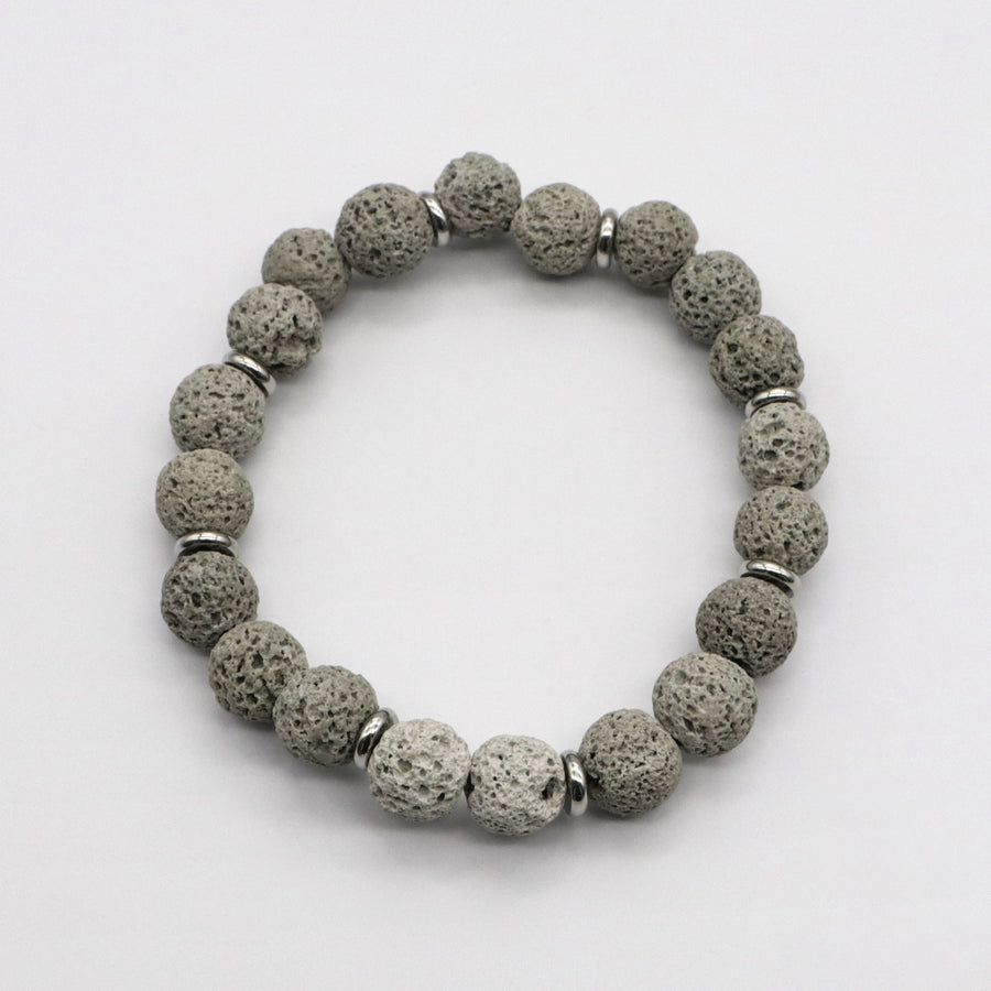 Simple Style Lava Stone Bracelet Set