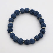 Simple Style Lava Stone Bracelet Set