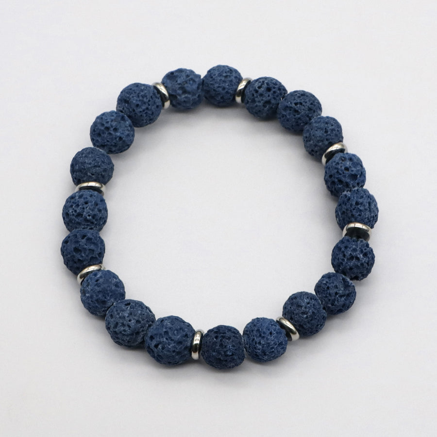 Simple Style Lava Stone Bracelet Set