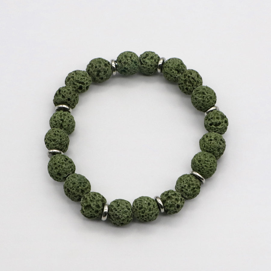 Simple Style Lava Stone Bracelet Set