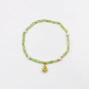 Green Peridot and Kunzite Bracelet  [B211]