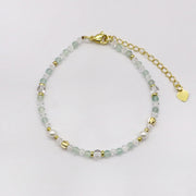 Trendy Crystal Pearl Stackable Bracelet Set for Lady Green Yellow Natural Stone Layered Bracelets [B116]