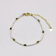 Minimalist Pearl and Smoky Quartz Stack Bracelet Set [B120]
