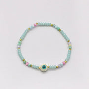 Ocean Vibe Blue Apatite and Pearl Charm Bracelet Set [B121]