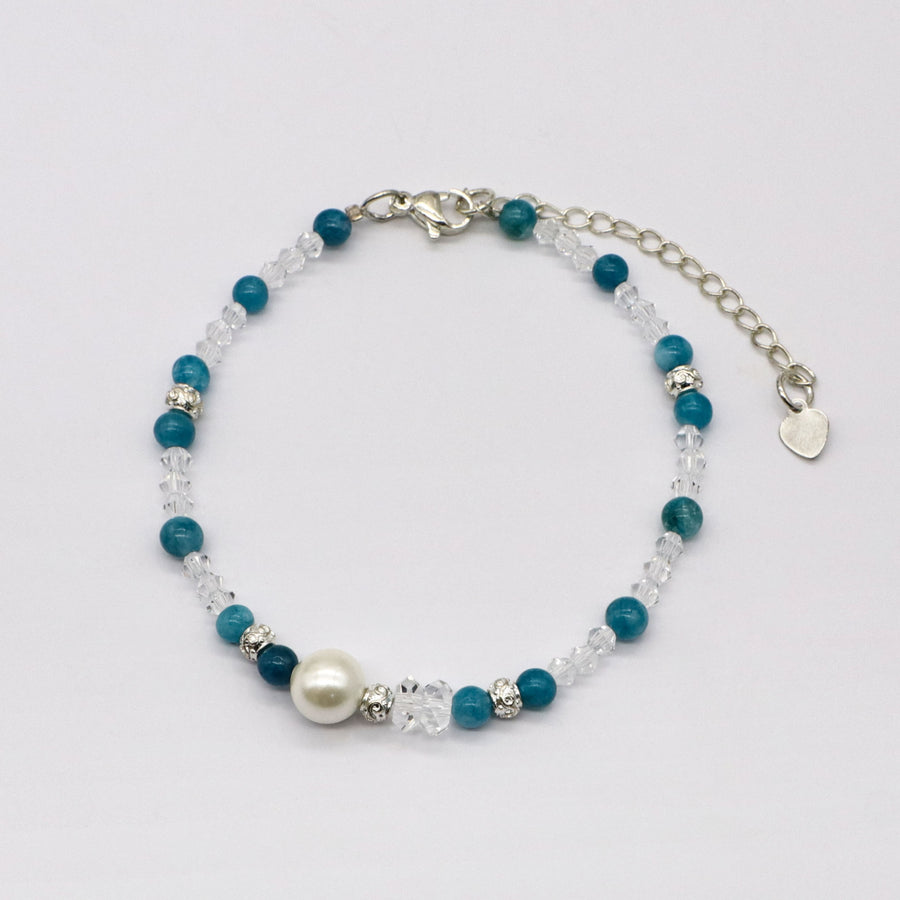 Simple Elegant Blue Aquamarine Bracelet [B185]