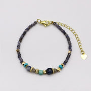 Ethereal Light Purple Amethyst and Blue Lace Agate Beads Hande Made Bracelet Set [B122]