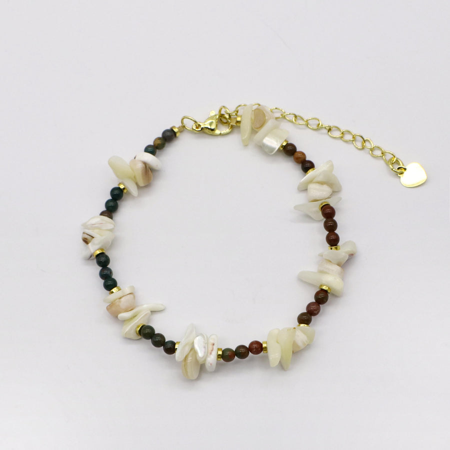 Ocean Colletion Mother of Pearl  Beads and Natural Stone Mix Bracelet Set [B123]