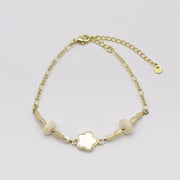 Elegant Mother of Pearl and Freshwater Pearl Plum Blossom Charm Bracelet Set [B124]
