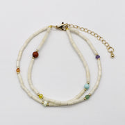 Casual Chic Cross and Clover Natural Stone Bracelet Set [B125]
