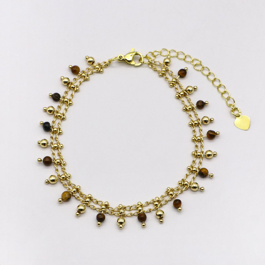 Bohemia CZ and Tiger Eye Bracelet   [B220]