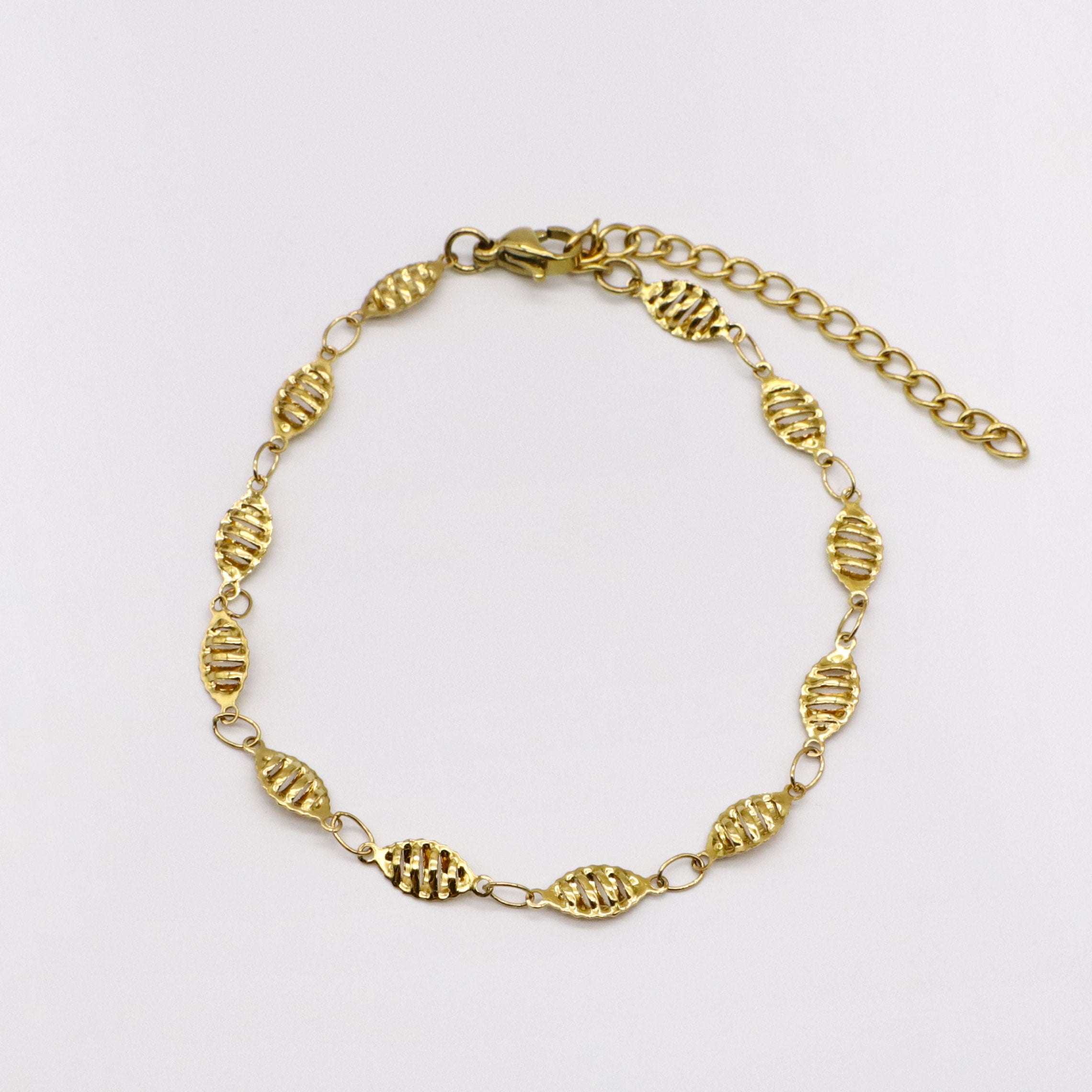 Colorful Glass Beads and Natural Stone Stainless Steel Bracelets with Cute Gold Plated Charms [B130]