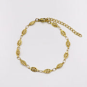Colorful Glass Beads and Natural Stone Stainless Steel Bracelets with Cute Gold Charms [B130]