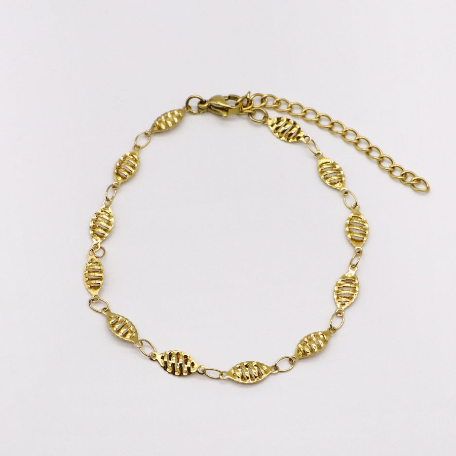 Colorful Glass Beads and Natural Stone Stainless Steel Bracelets with Cute Gold Charms [B130]