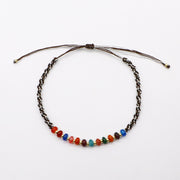 Boho Multicolor Natural Stone Layered Colorful Braided Bracelets [B134]