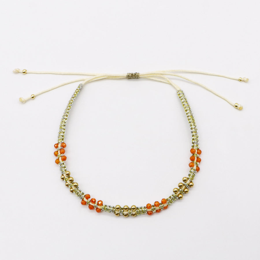 Boho 2mm Faceted Natural Stone Beads Knotting Handmade Bracelet Jewelry [B135]