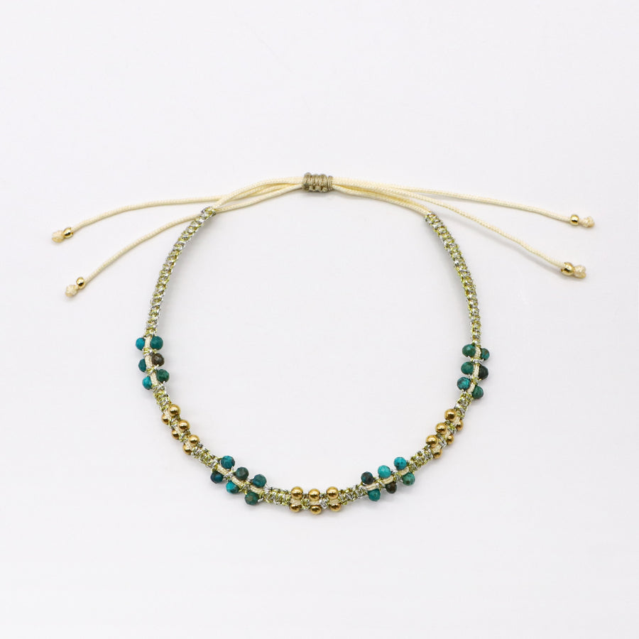 Boho 2mm Faceted Natural Stone Beads Knotting Handmade Bracelet Jewelry [B135]