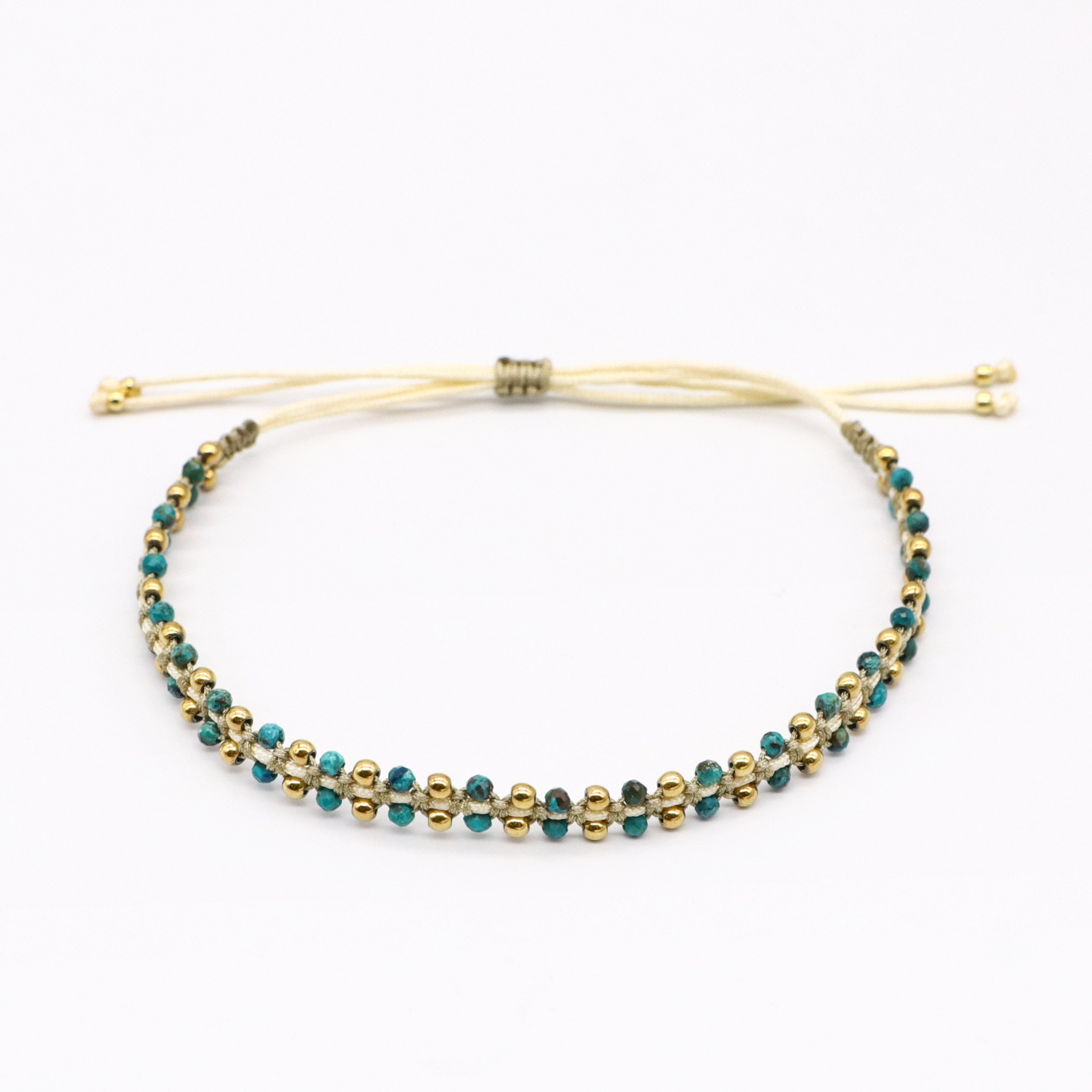 Earthy Tone CZ and Natural Stone Knotting Bracelets [B136]
