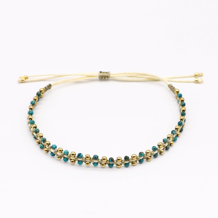 Earthy Tone CZ and Natural Stone Knotting Bracelets [B136]
