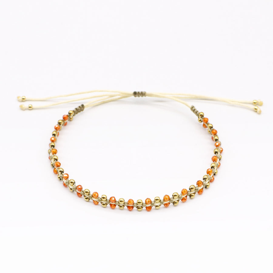Earthy Tone CZ and Natural Stone Knotting Bracelets [B136]