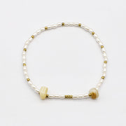 Exquisite Stainless Steel bracelet Decorated with Trochid Shell and Freshwater Pearls Set [B138]