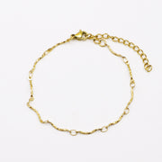Stainless Steel With MOP Clover and Cross Gold Plated Layered Bracelet Set [B139]