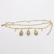Summer Season Cowrie and Starfish Stainless Steel Gold Plated Layered Bracelet Set [B141]