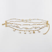 Shell and Tropical Charm Gold Plated Layered Bracelet Stack Set