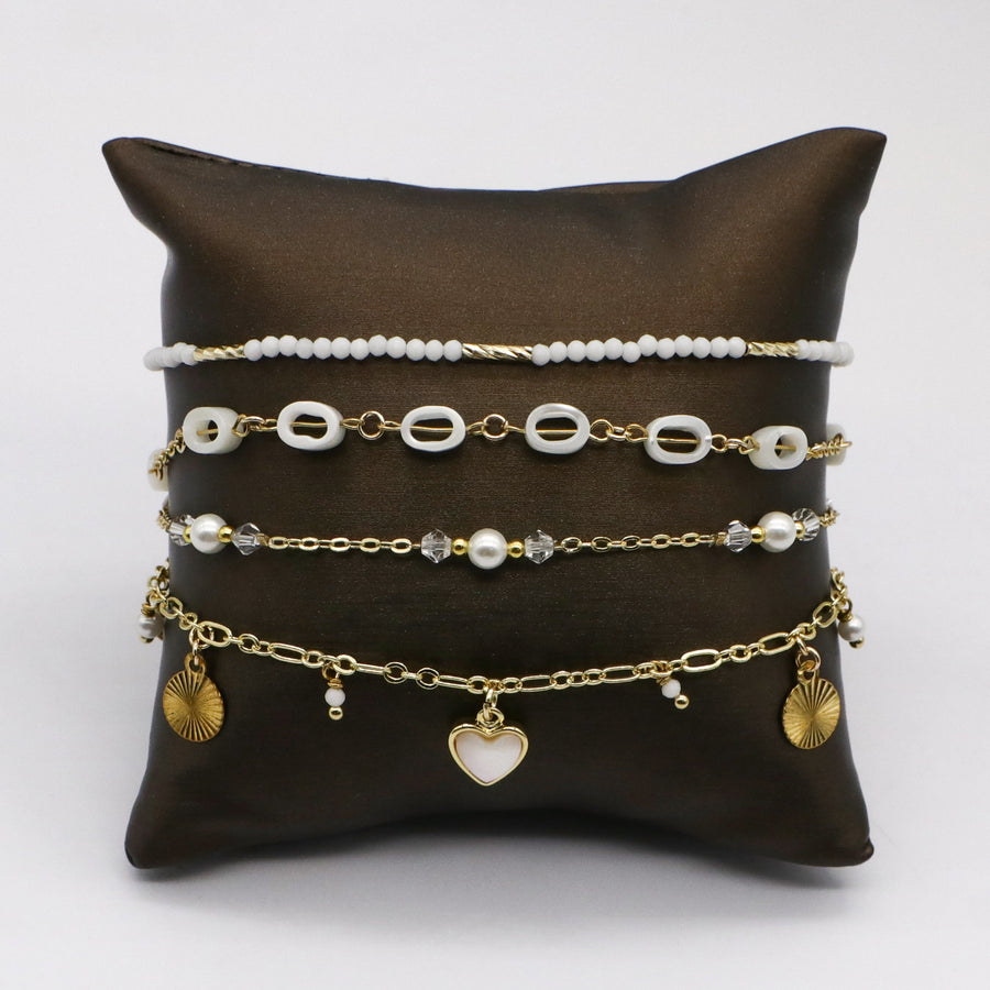 Heart Shap and Shell Doughnut Romantic Set Bracelet
