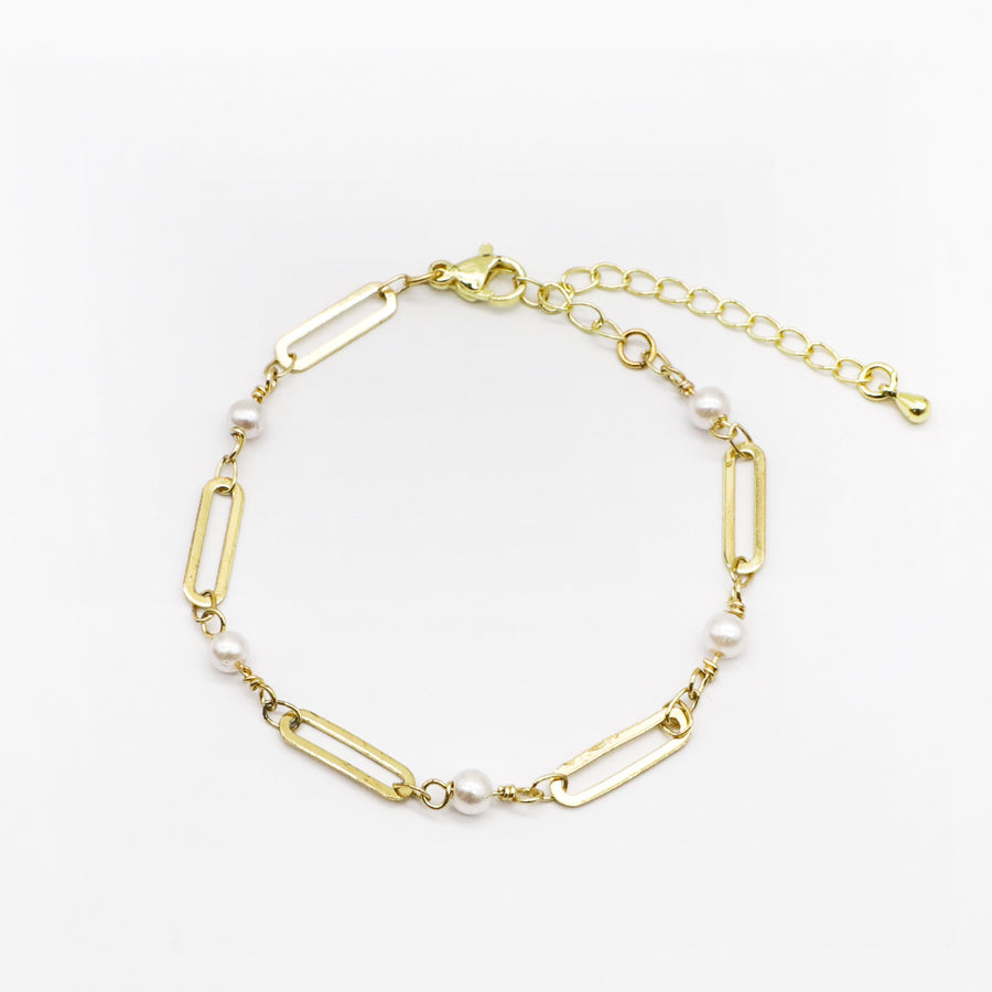 Punk Style Pearl and Shell Bracelet [B150]