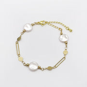 Metallic Style With  Pearl and Shell bracelet [B151]