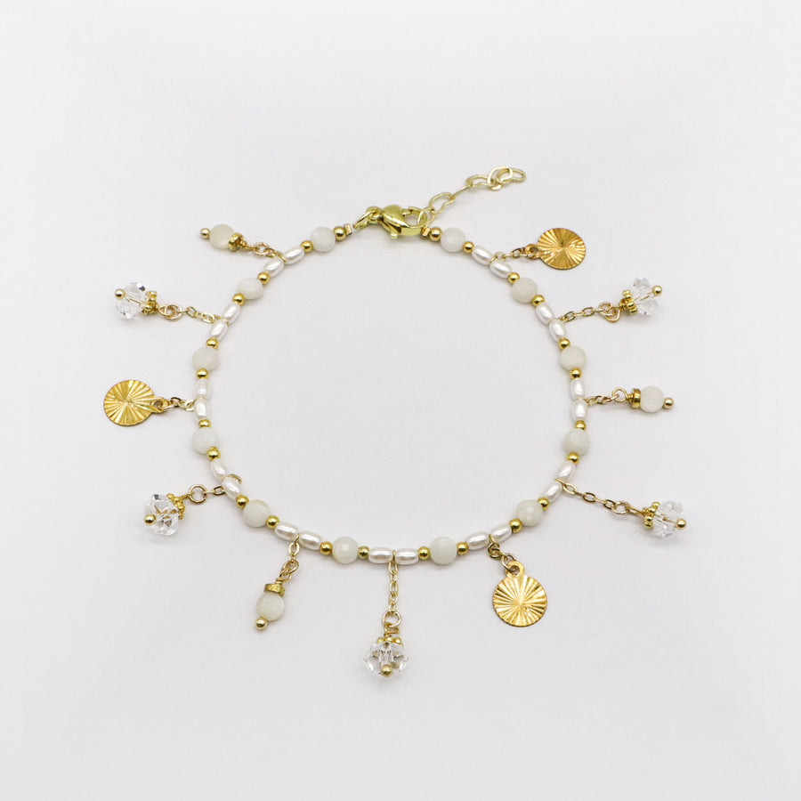 Metallic Style With  Pearl and Shell bracelet [B151]