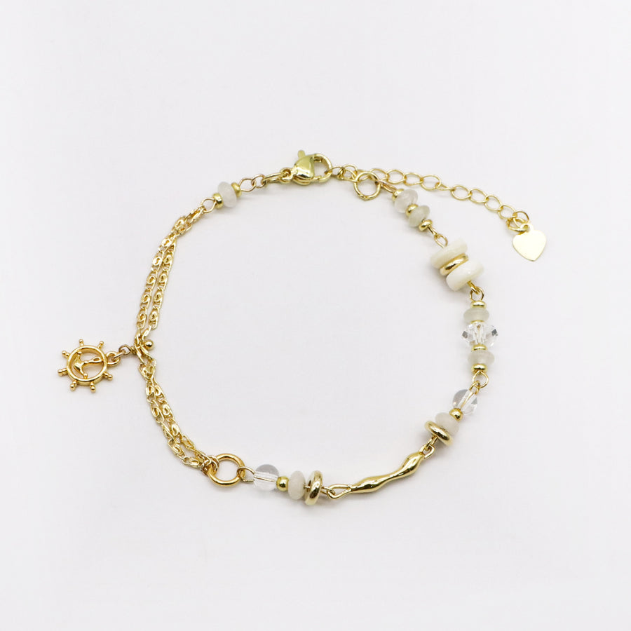 Metallic Style With  Pearl and Shell bracelet [B151]